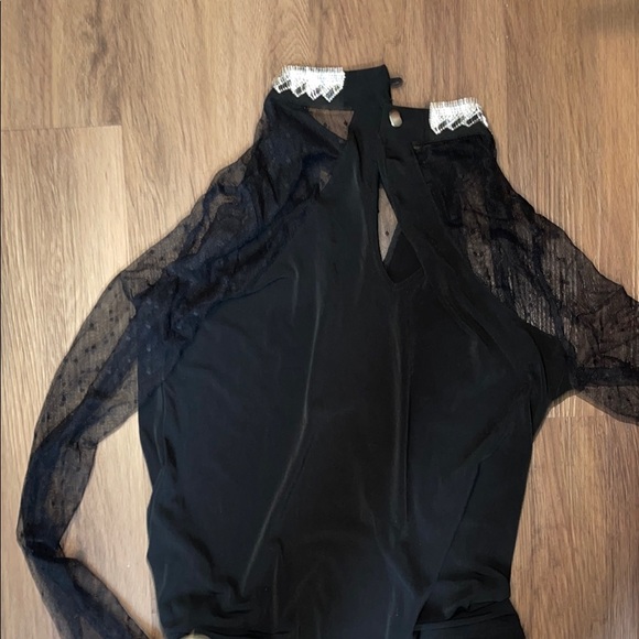 Multicolored Keyhole Collar Blouse - Picture 3 of 3